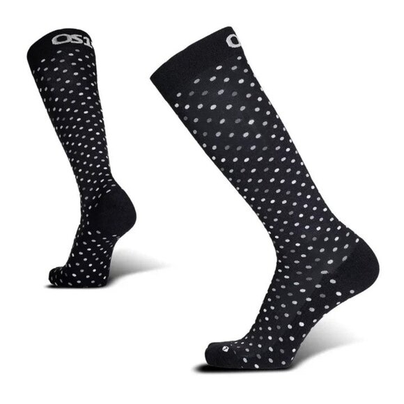 OS1st WCM Wellness Compression Socks Black / Polka Dots - Picture 1 of 2